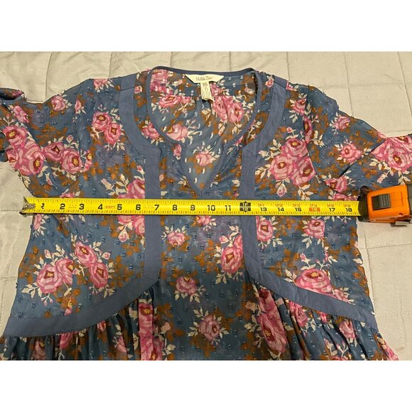 Matilda Jane Women’s Size XS Blue Pink Floral Midi Dress Indie Boho Peasant - Picture 3 of 15